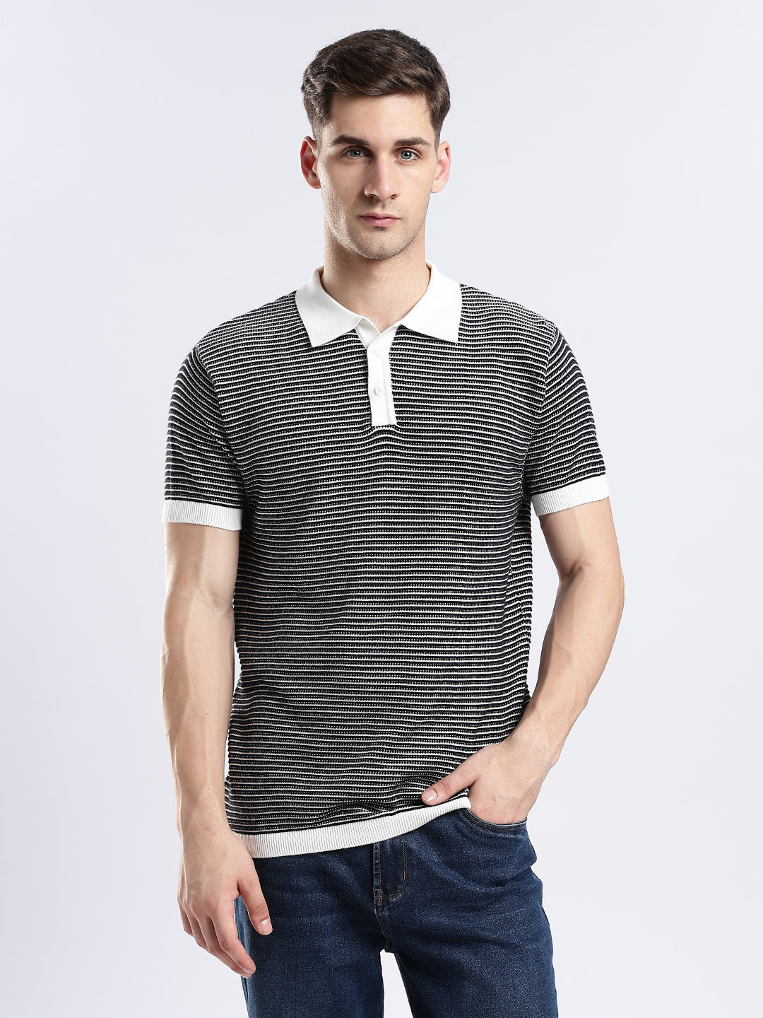 Portofino Striped Jacquard Polo