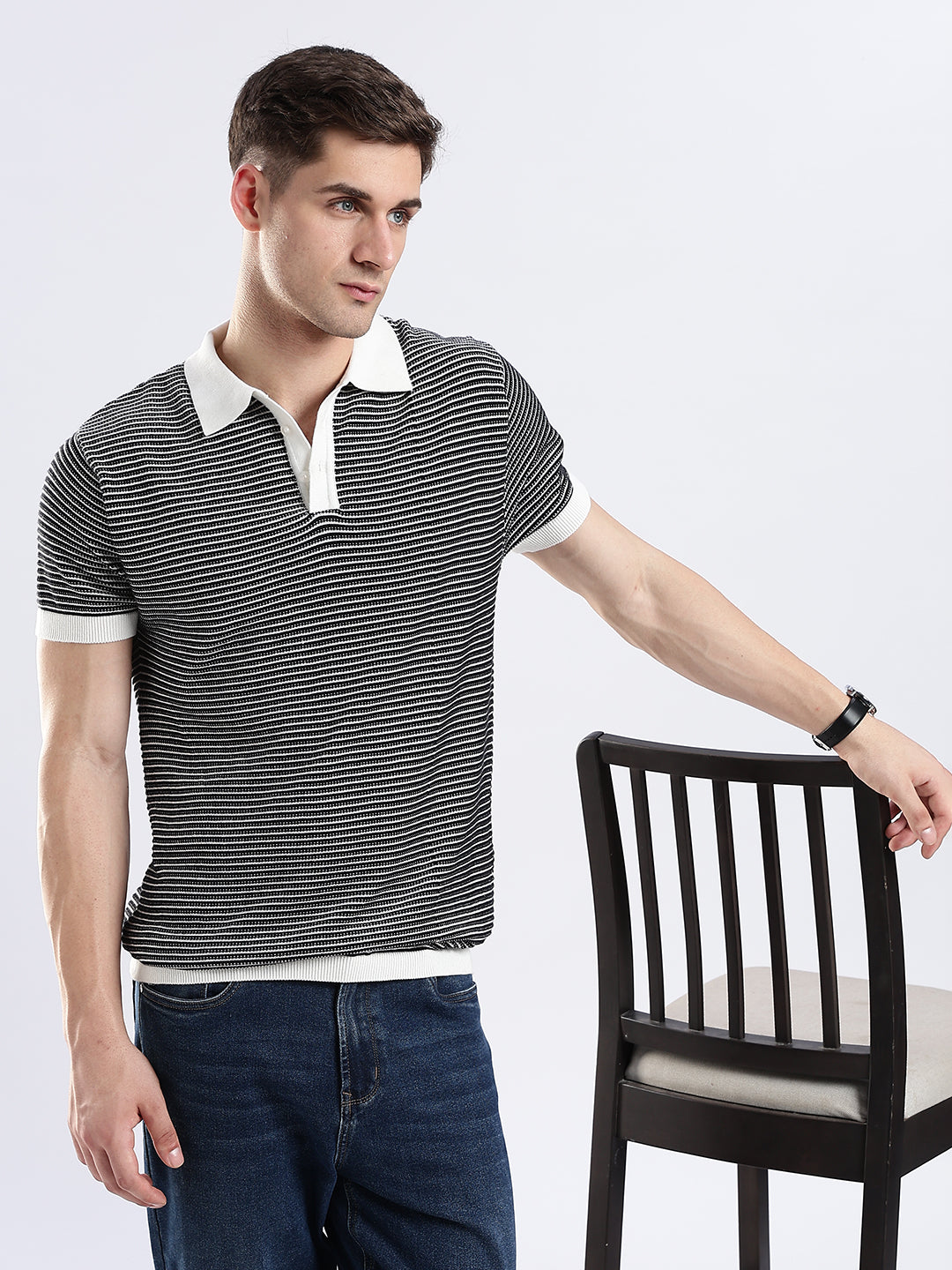 Portofino Striped Jacquard Polo
