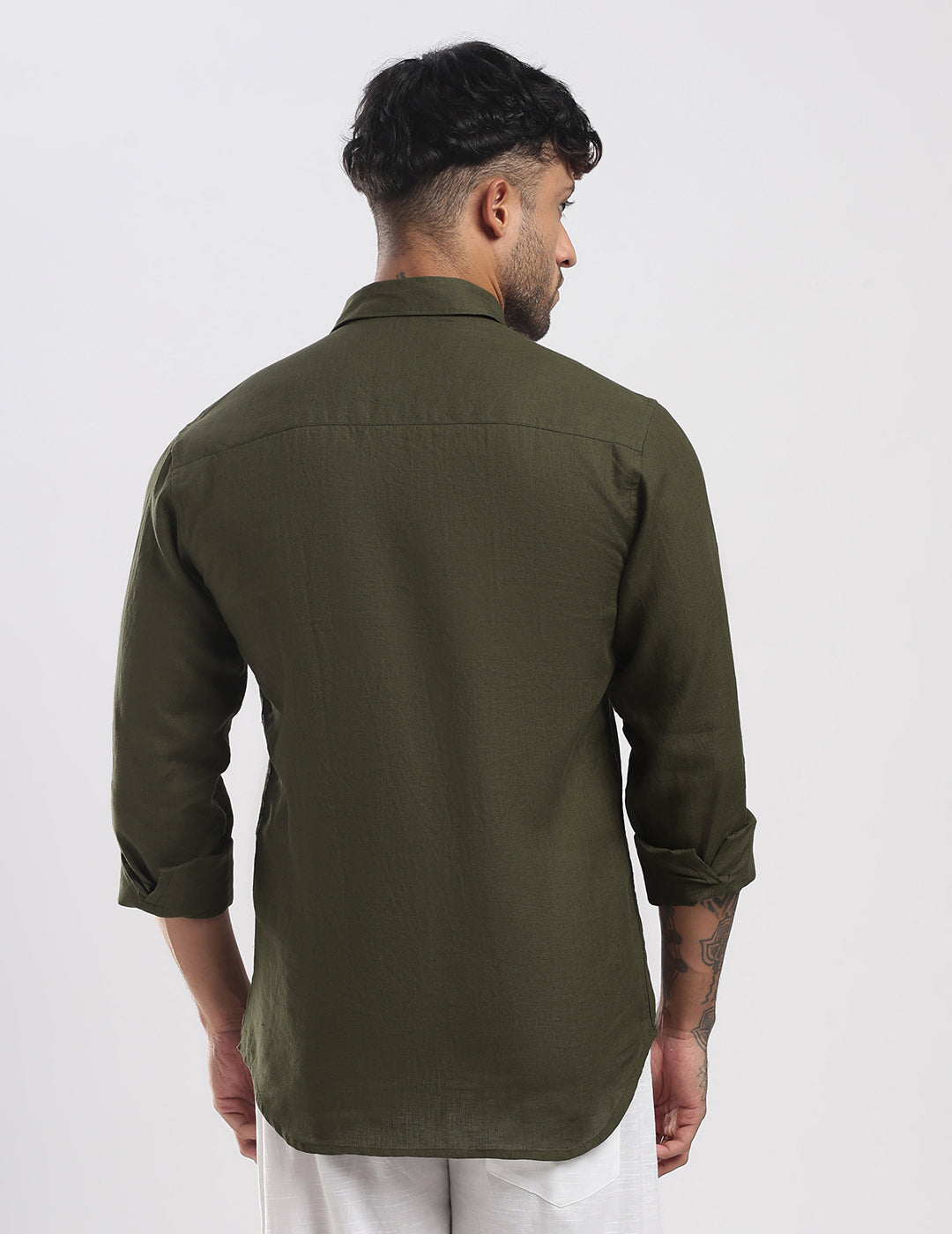 100% Linen Soft Touch Olivewood Shirt