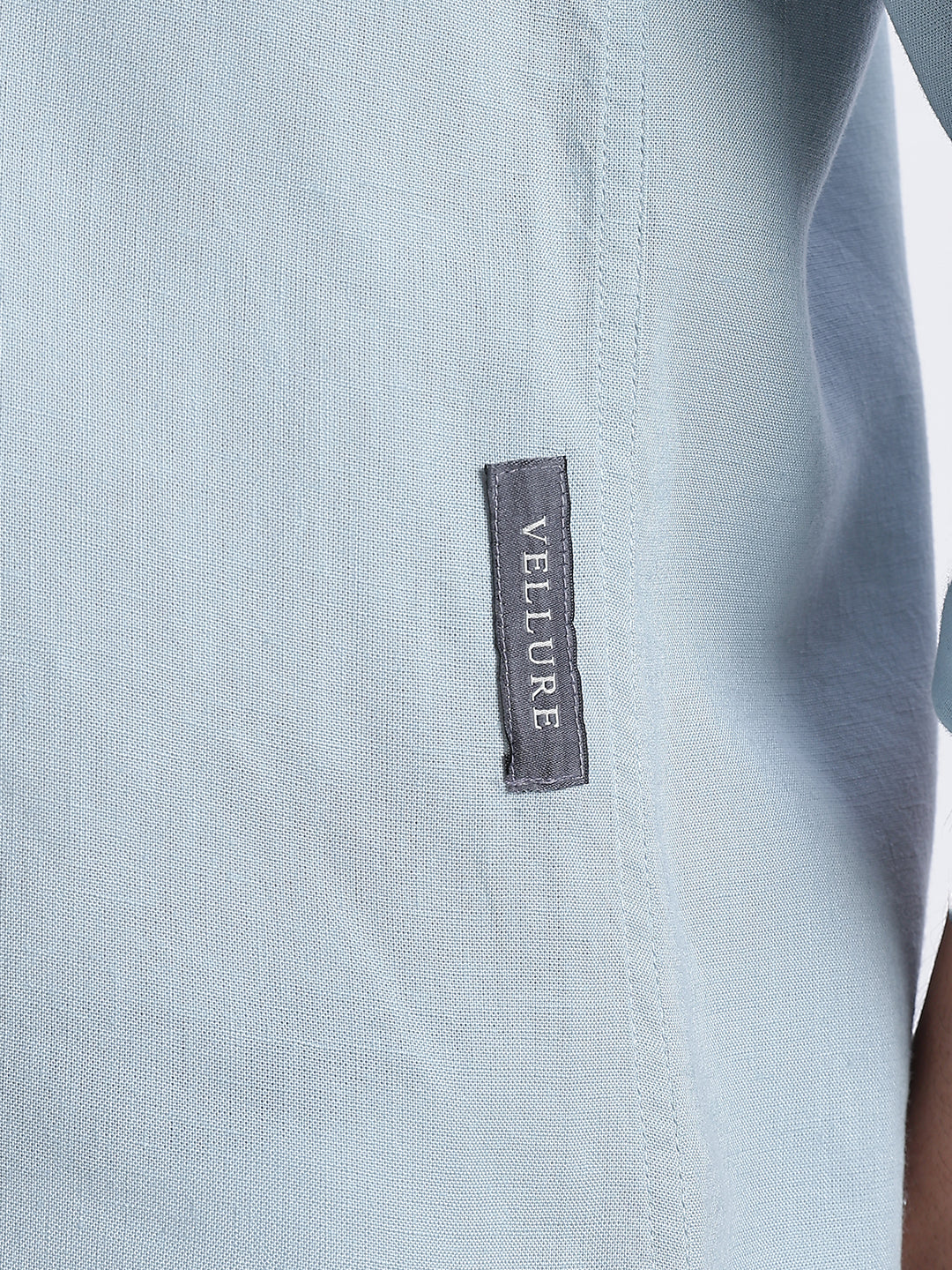 Kyoto Linen Mandarin Shirt in Shibuya Blue
