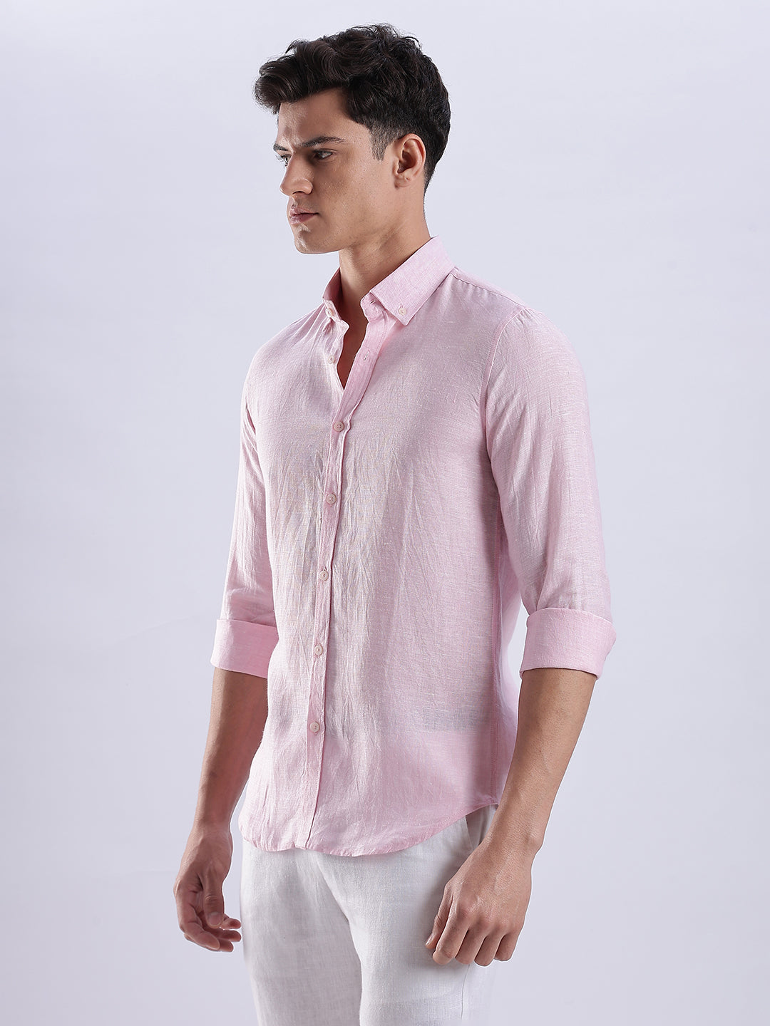 100% Linen Soft Touch Frosty Pink