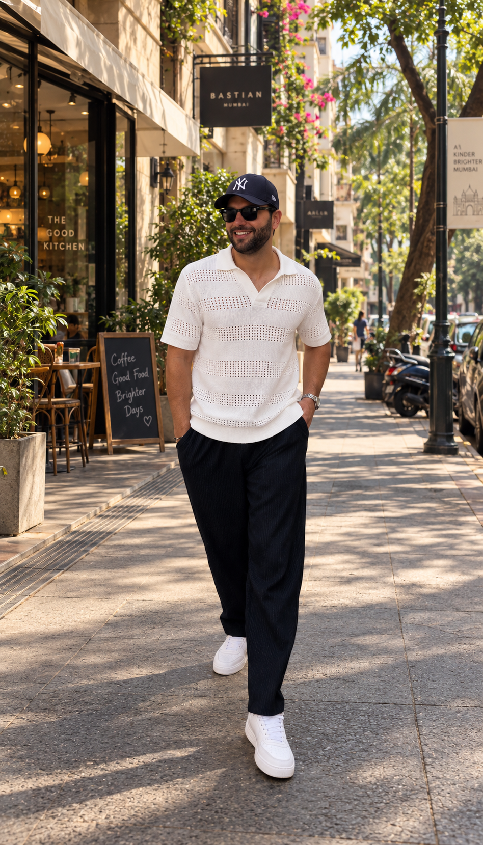 The Riviera Pointelle Polo in Pearl White