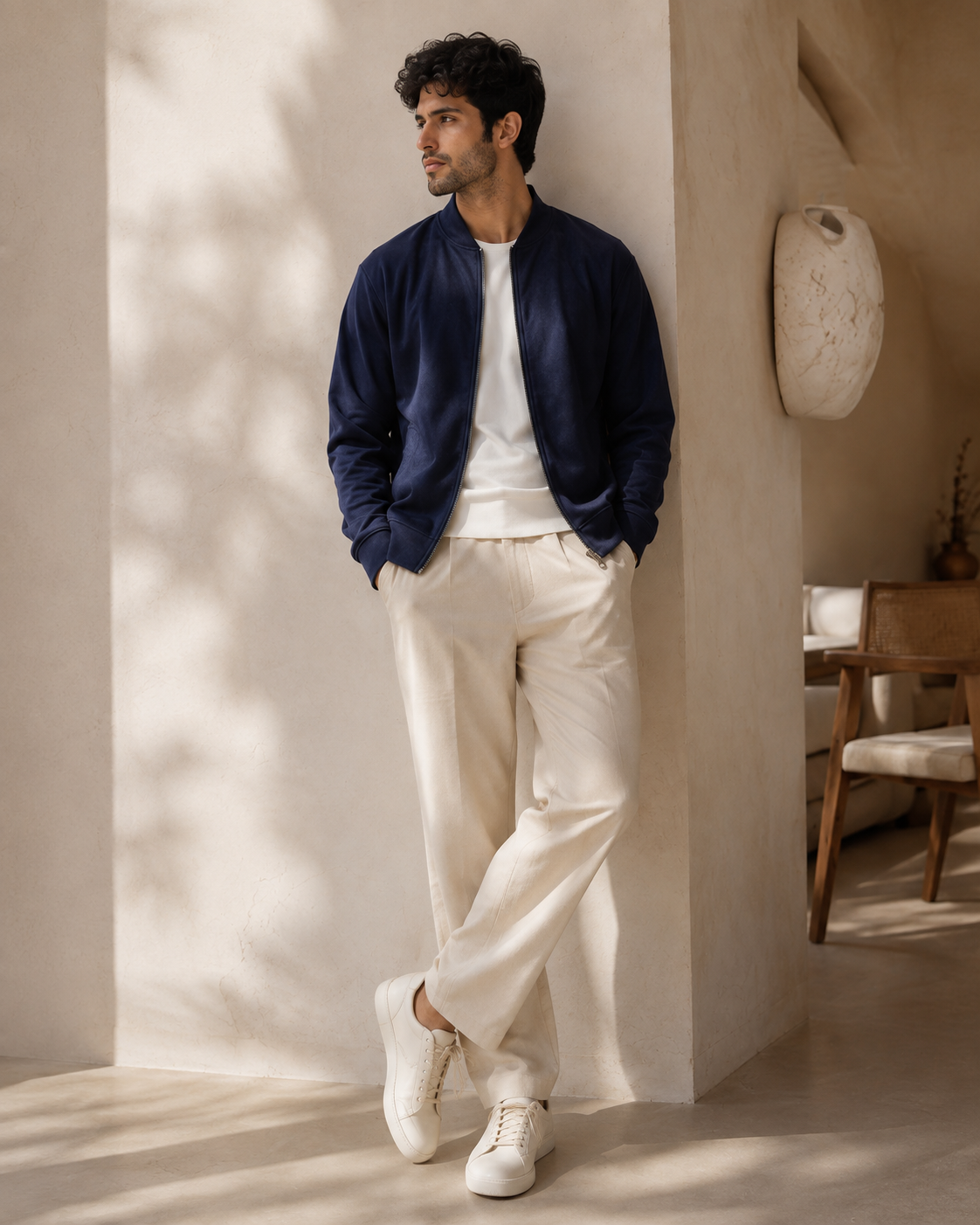 Monaco Night Suede Bomber Jacket