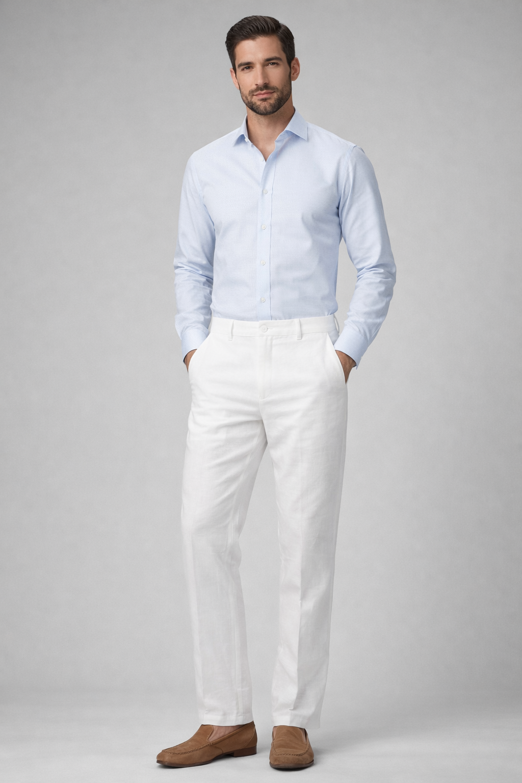 Vellure Signature Linen Pants in Salt White
