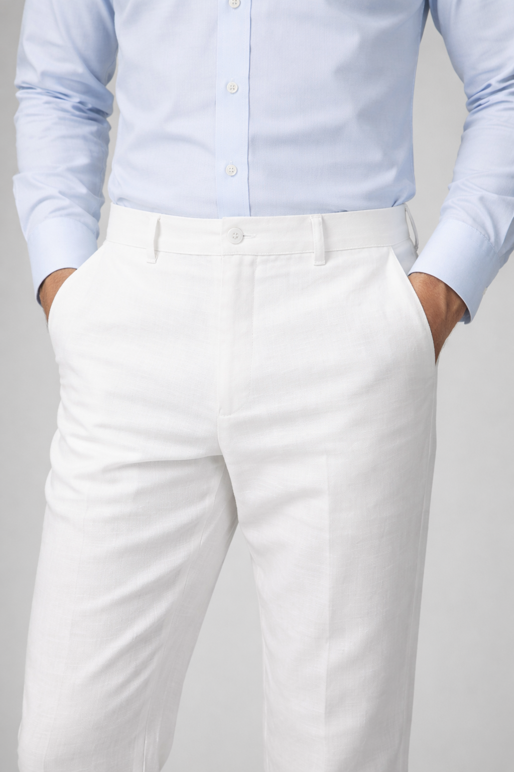 Vellure Signature Linen Pants in Salt White