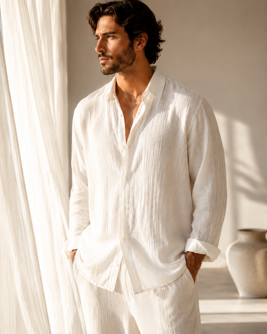 The Soft Cloud Shirt in Santorini White