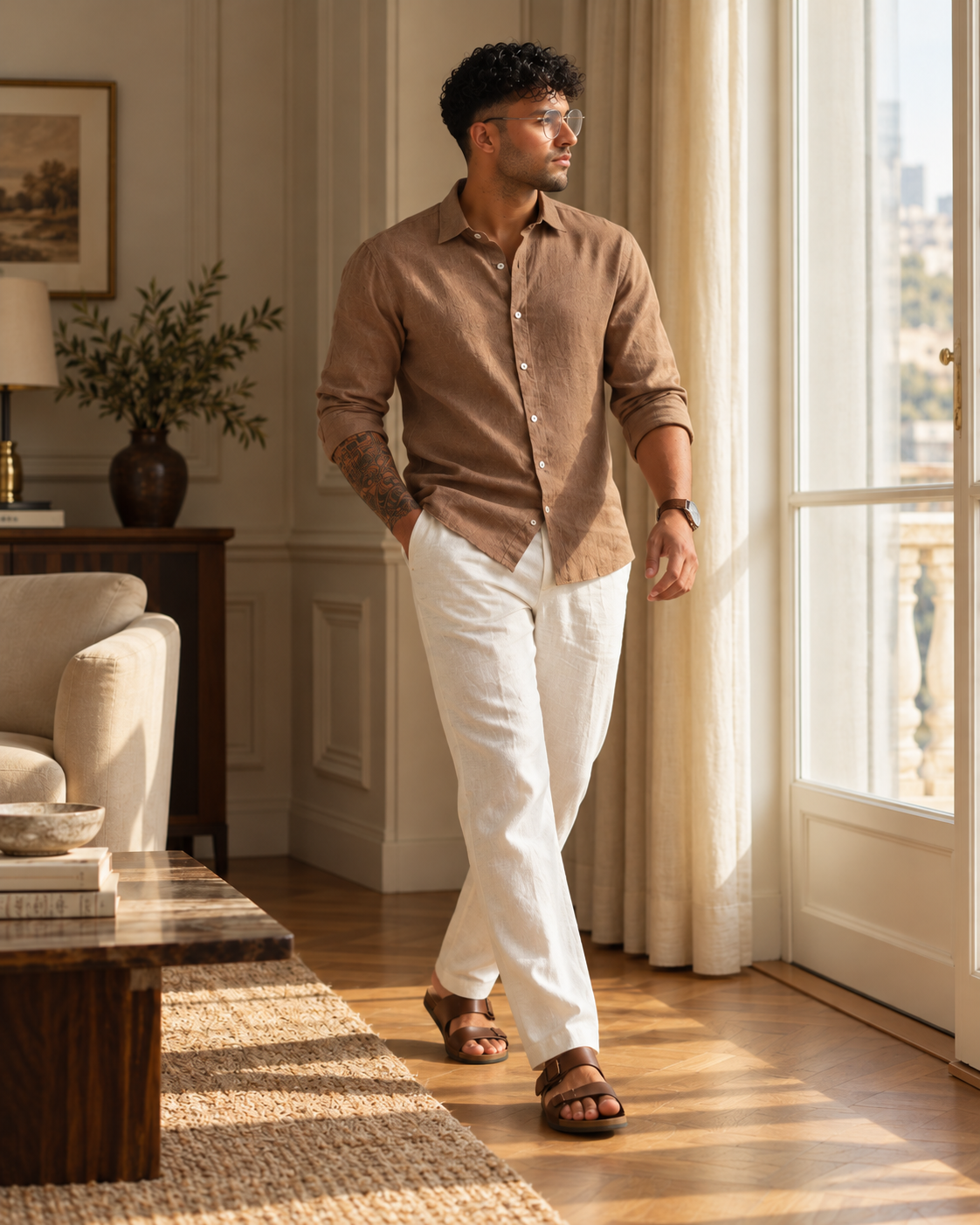 100% Linen Soft Touch Coco Mousse shirt