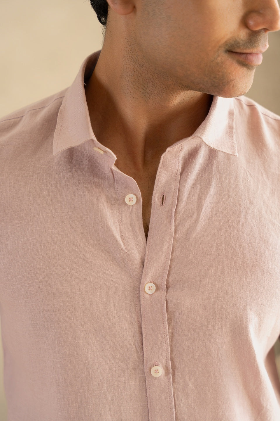 100% Linen Soft Touch Twilight Mauve Shirt