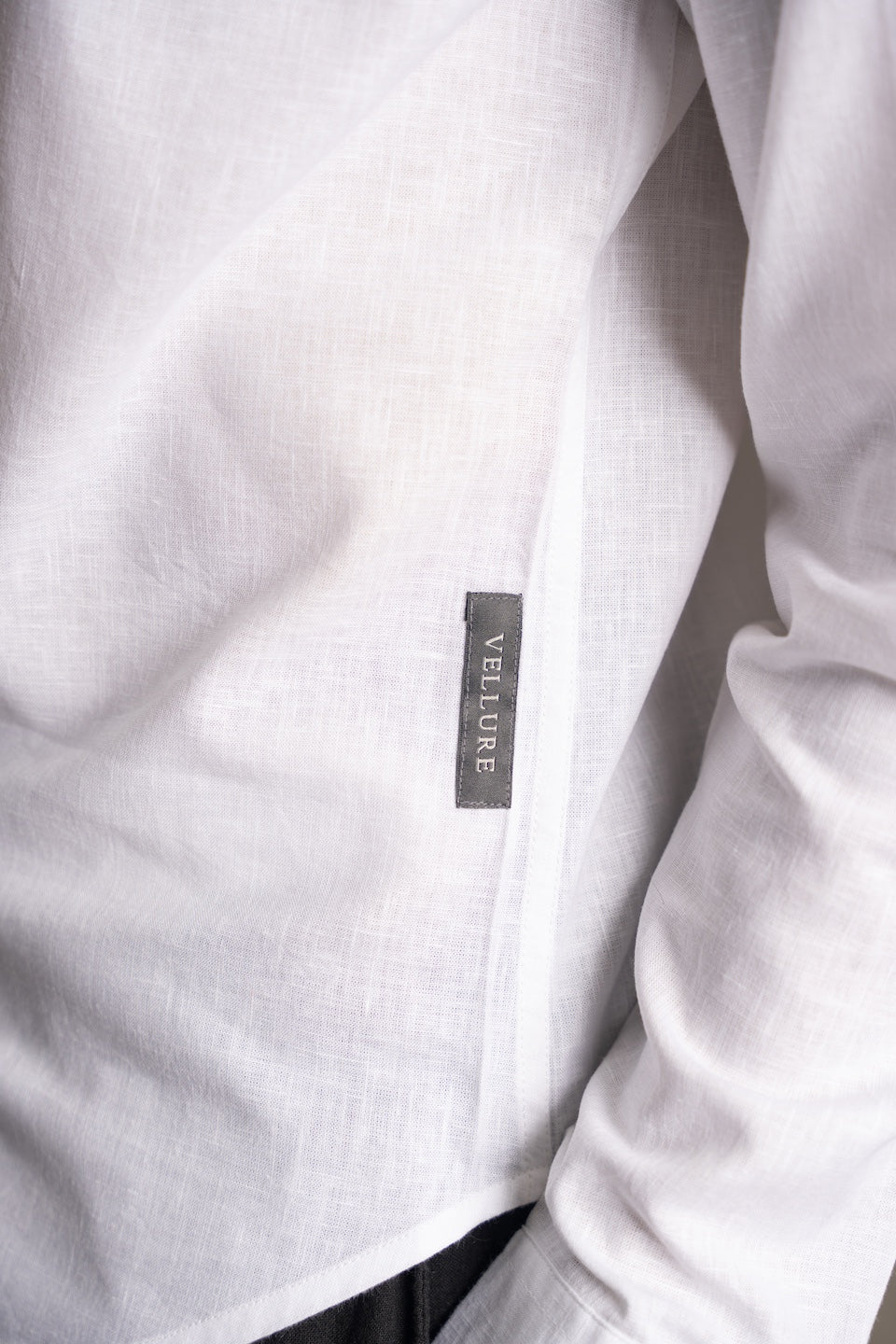 Kyoto Linen Mandarin Shirt in Yuki White