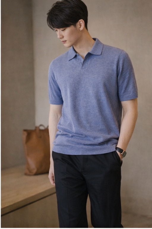The Heirloom Leisure Polo in Cielo Blue