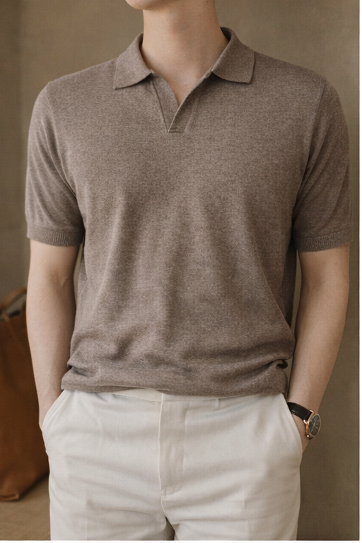 The Heirloom Leisure Polo in Taupe Brown