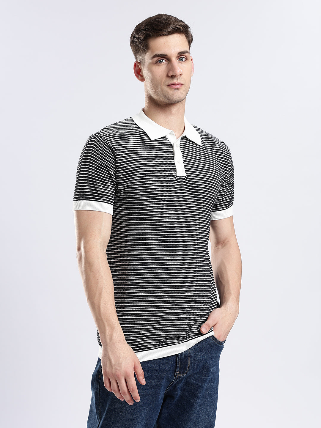 Portofino Striped Jacquard Polo