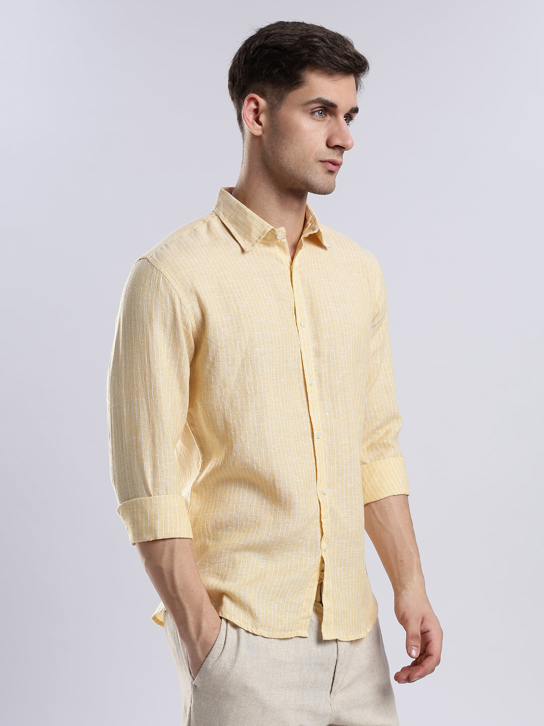 100% Linen French Soleil Pinstripe Shirt