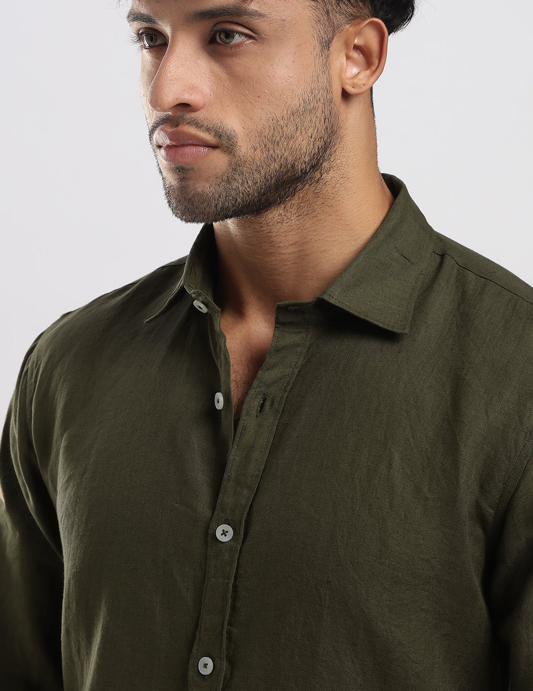 100% Linen Soft Touch Olivewood Shirt