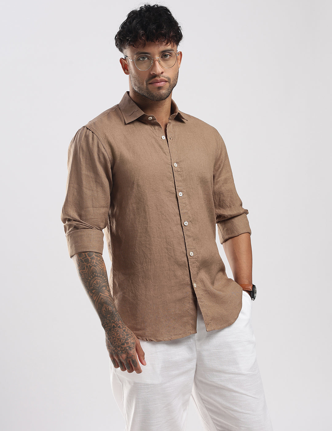 100% Linen Soft Touch Coco Mousse shirt