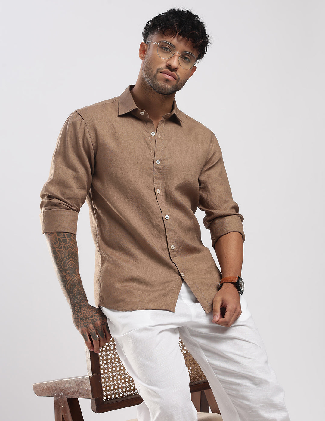 100% Linen Soft Touch Coco Mousse shirt