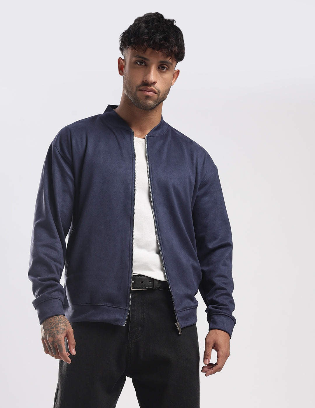 Monaco Night Suede Bomber Jacket