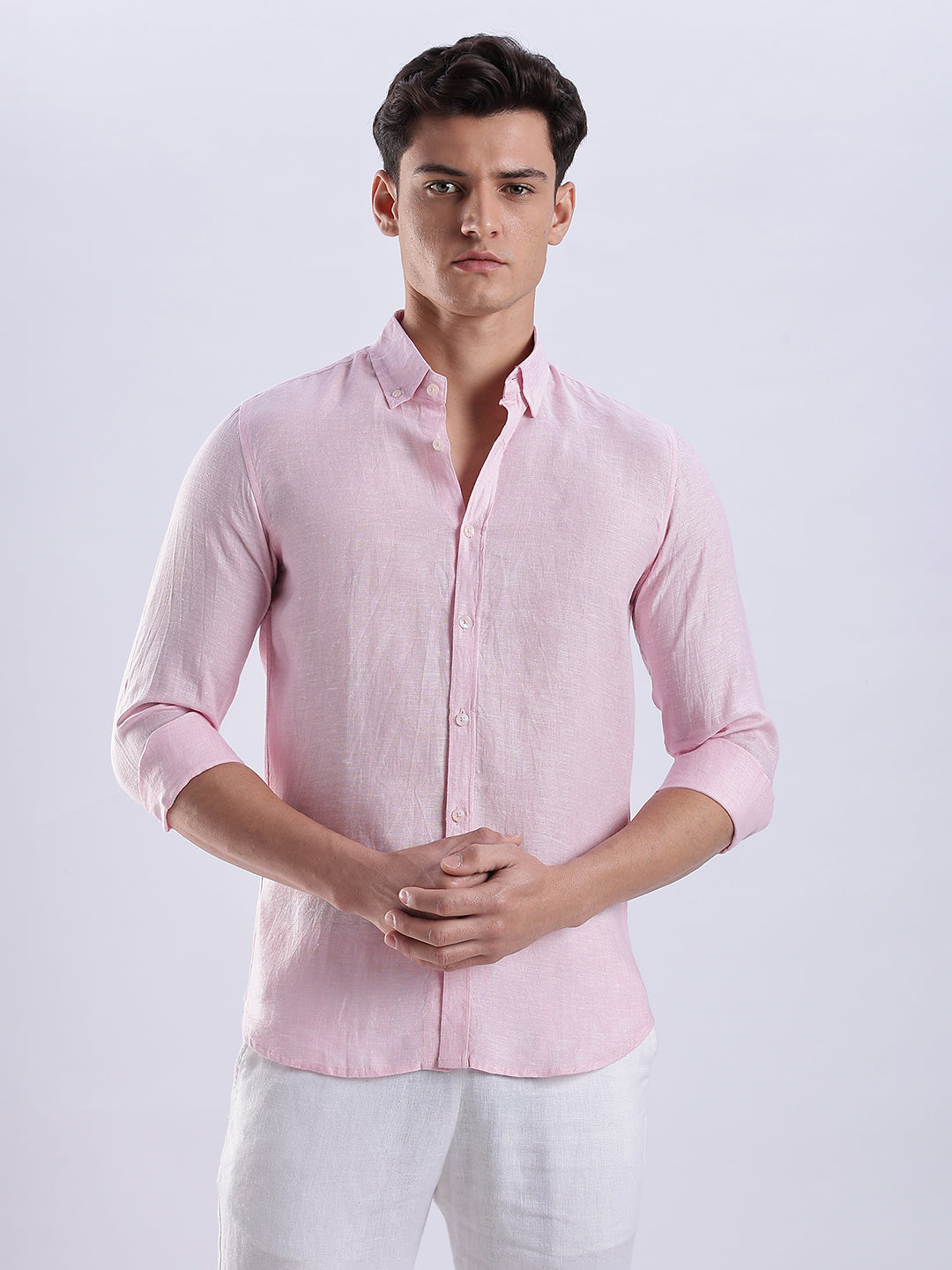 100% Linen Soft Touch Frosty Pink
