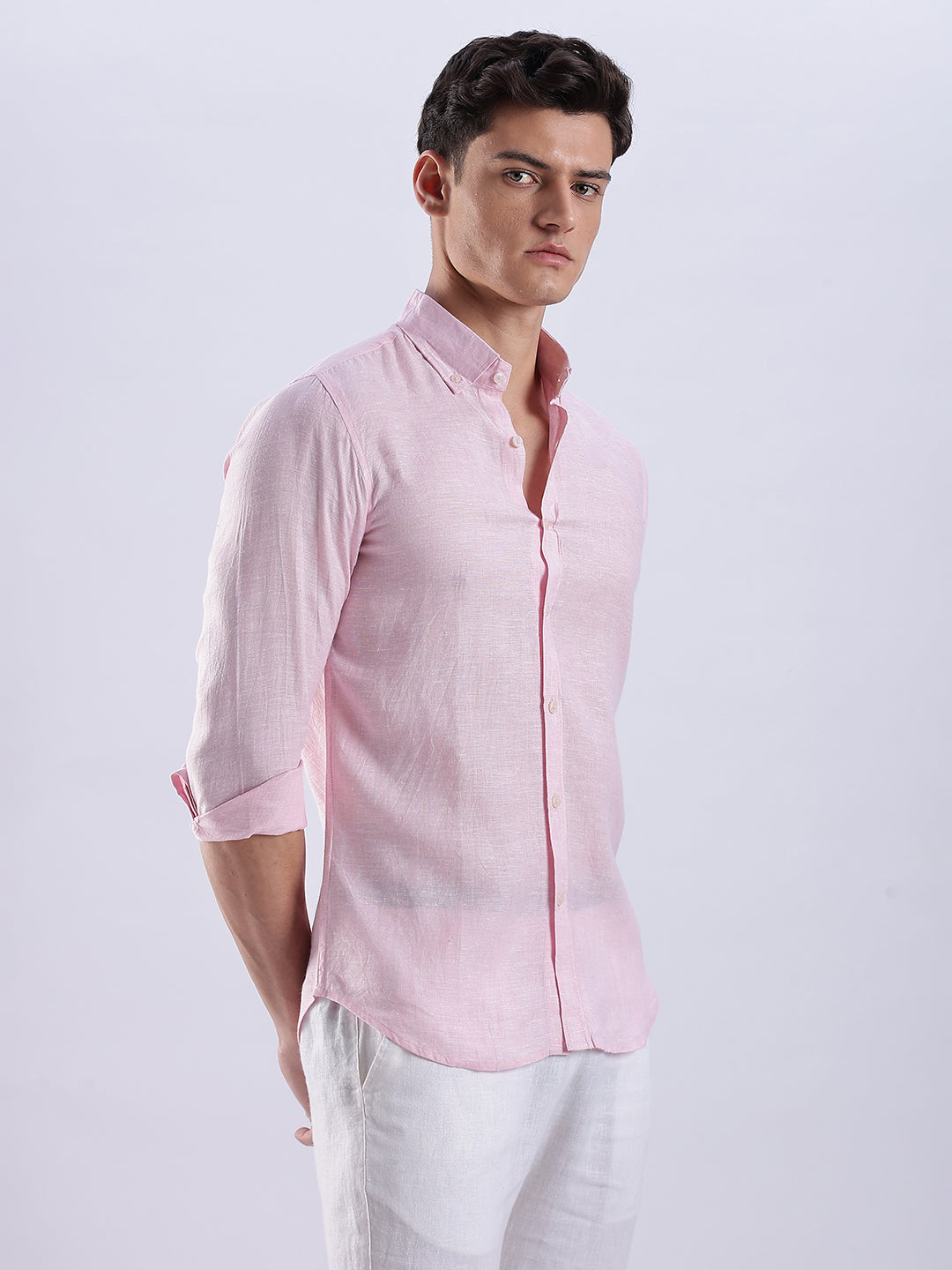 100% Linen Soft Touch Frosty Pink