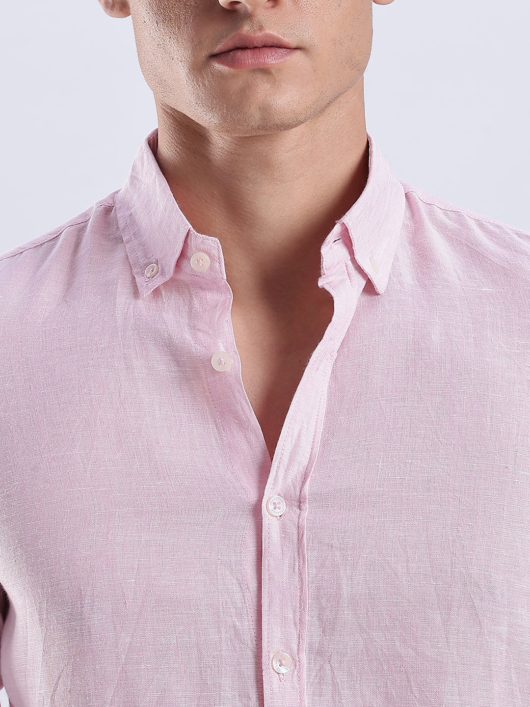100% Linen Soft Touch Frosty Pink