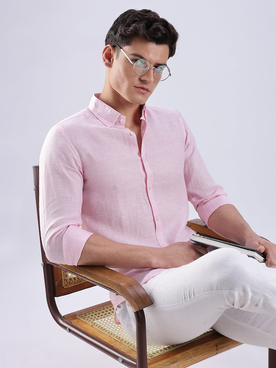 100% Linen Soft Touch Frosty Pink