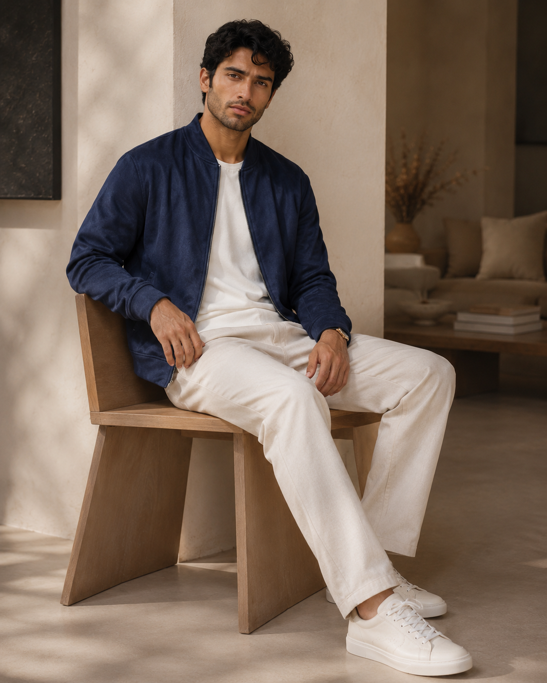 Monaco Night Suede Bomber Jacket