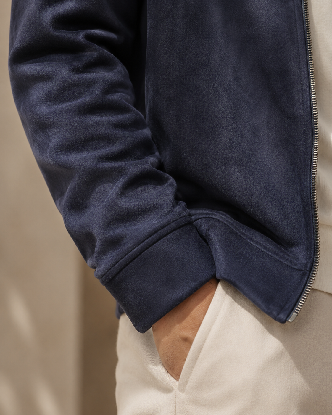 Monaco Night Suede Bomber Jacket