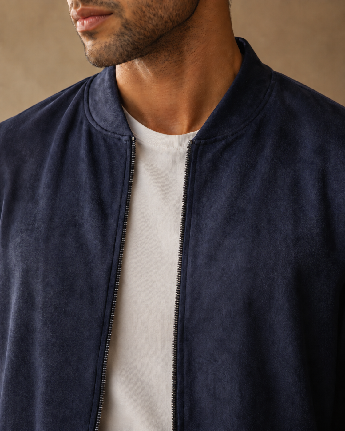 Monaco Night Suede Bomber Jacket