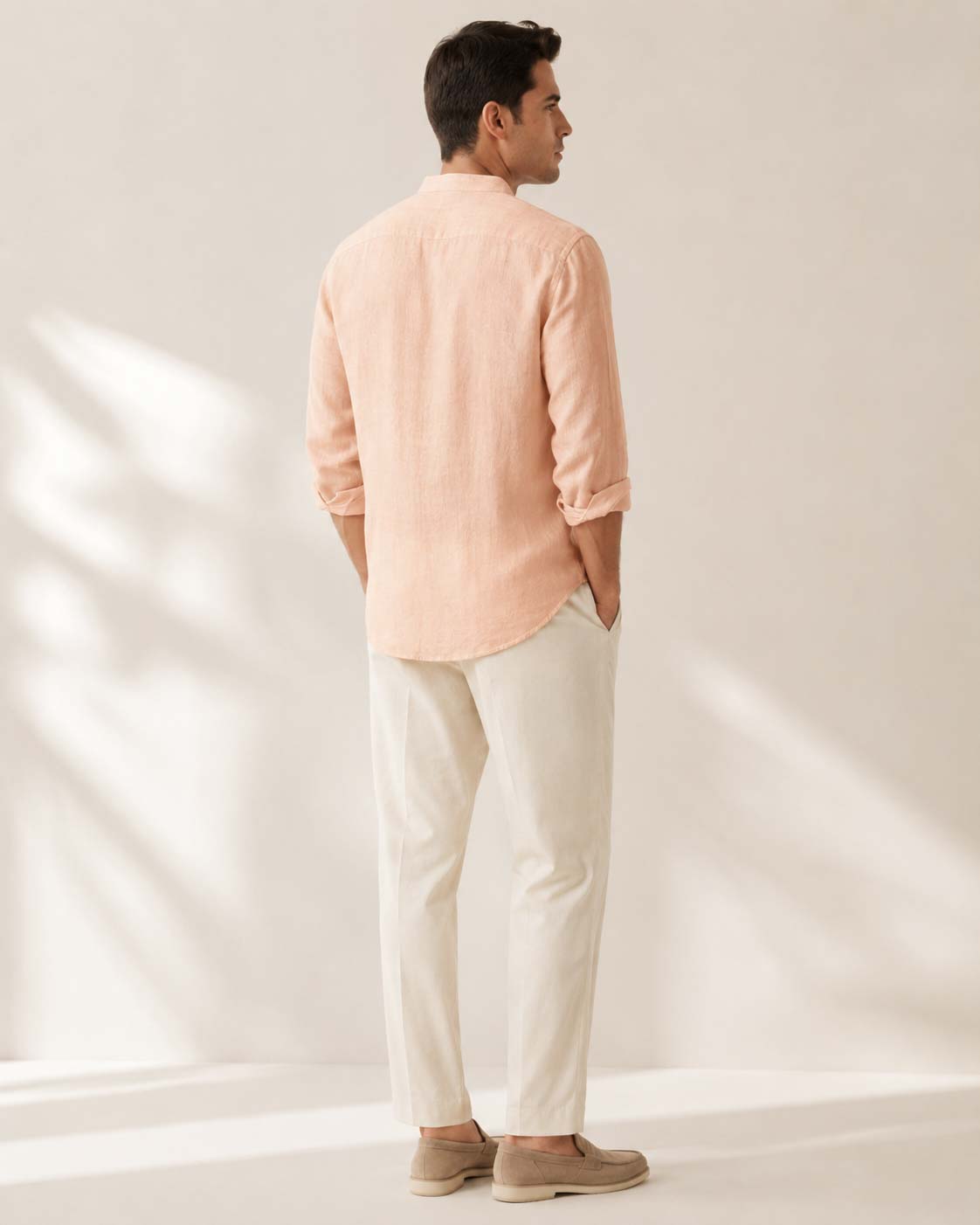 100% Linen Soft Touch Peach Sorbet Linen Shirt