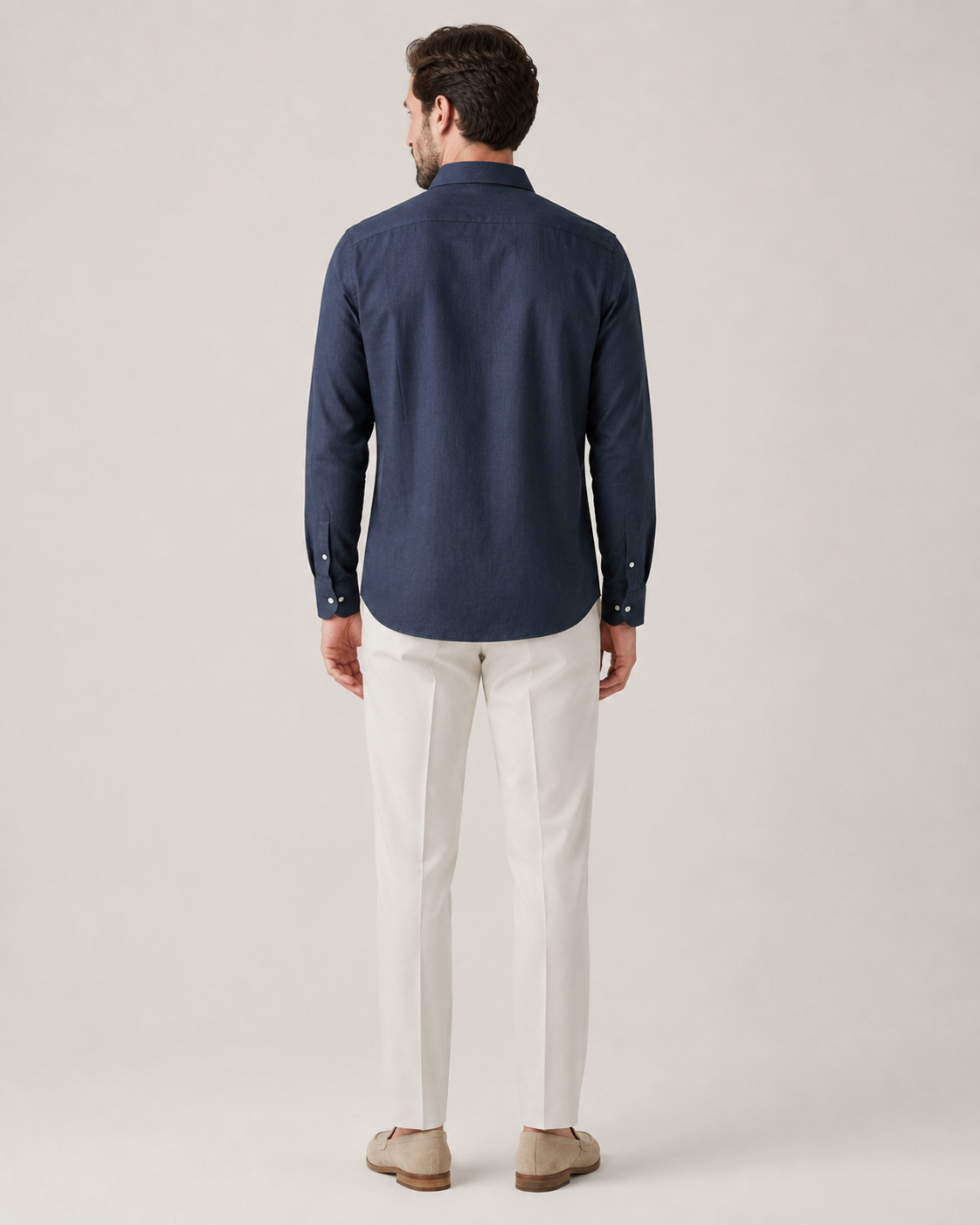 100% Linen Soft Touch Navy Blue Shirt