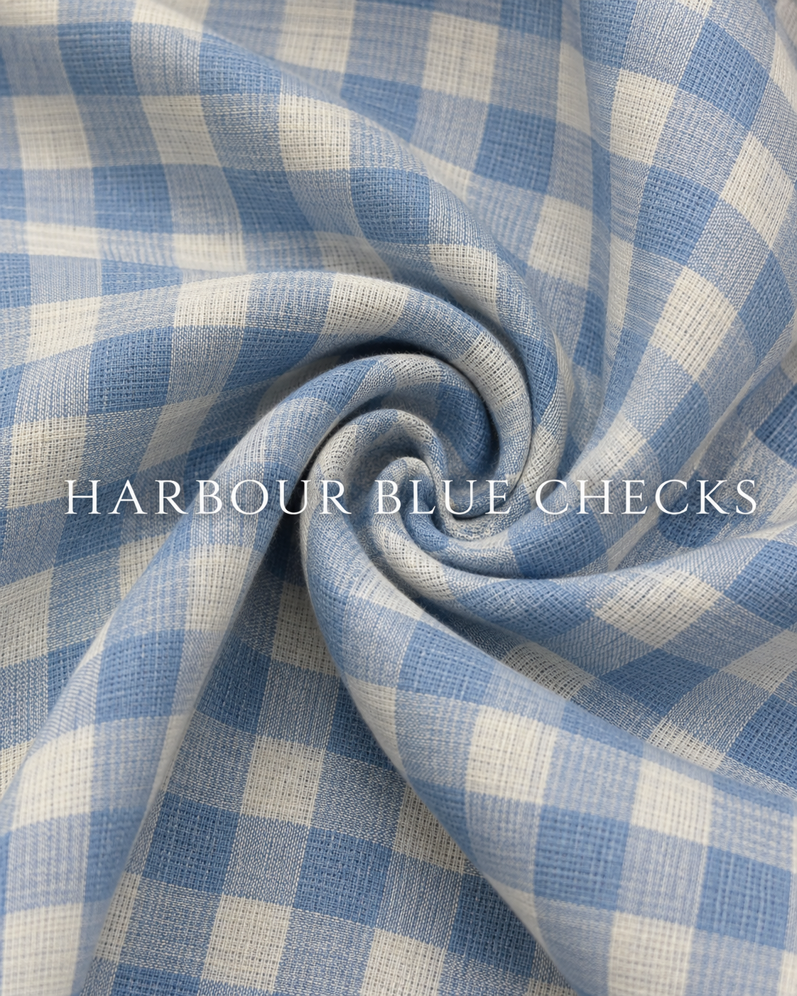 VELLURE Soft Touch Linen | Pure 60s Lea | Harbour Blue Checks