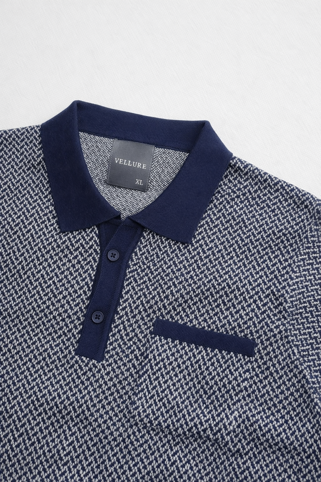 Jacquard Knit Polo in Midnight Matrix