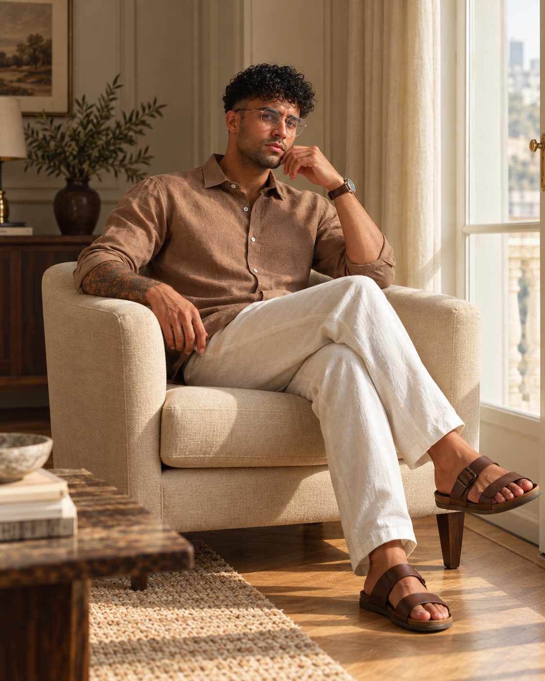 100% Linen Soft Touch Coco Mousse shirt
