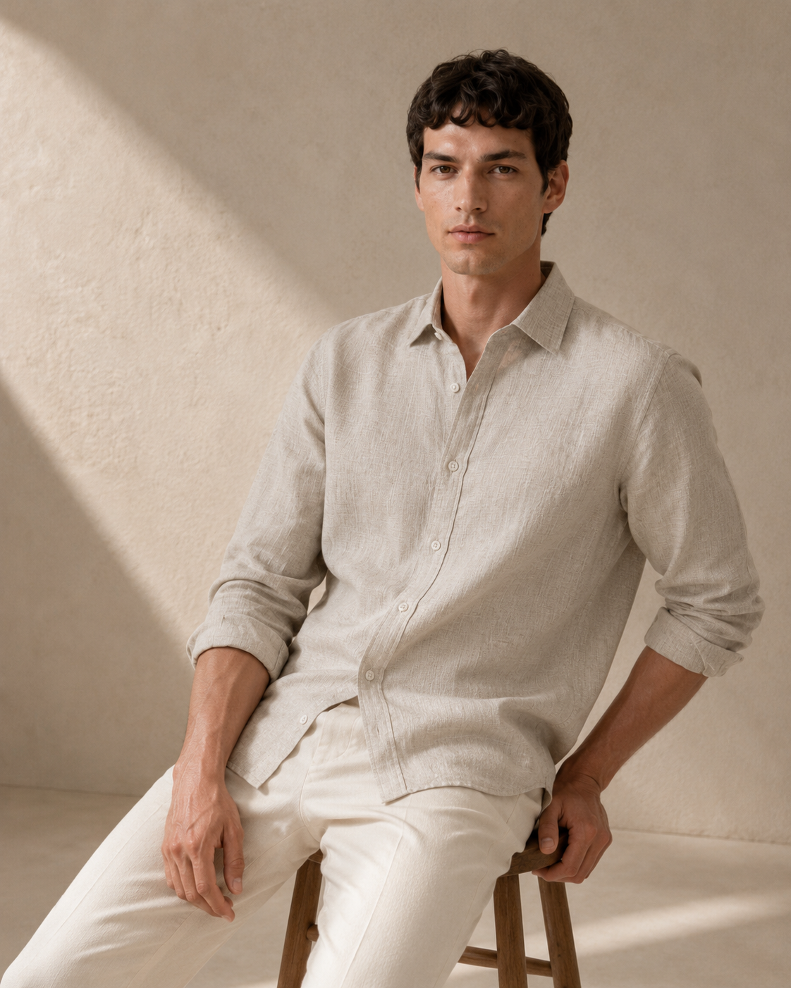 100% Linen Soft Touch Natural Flax Shirt