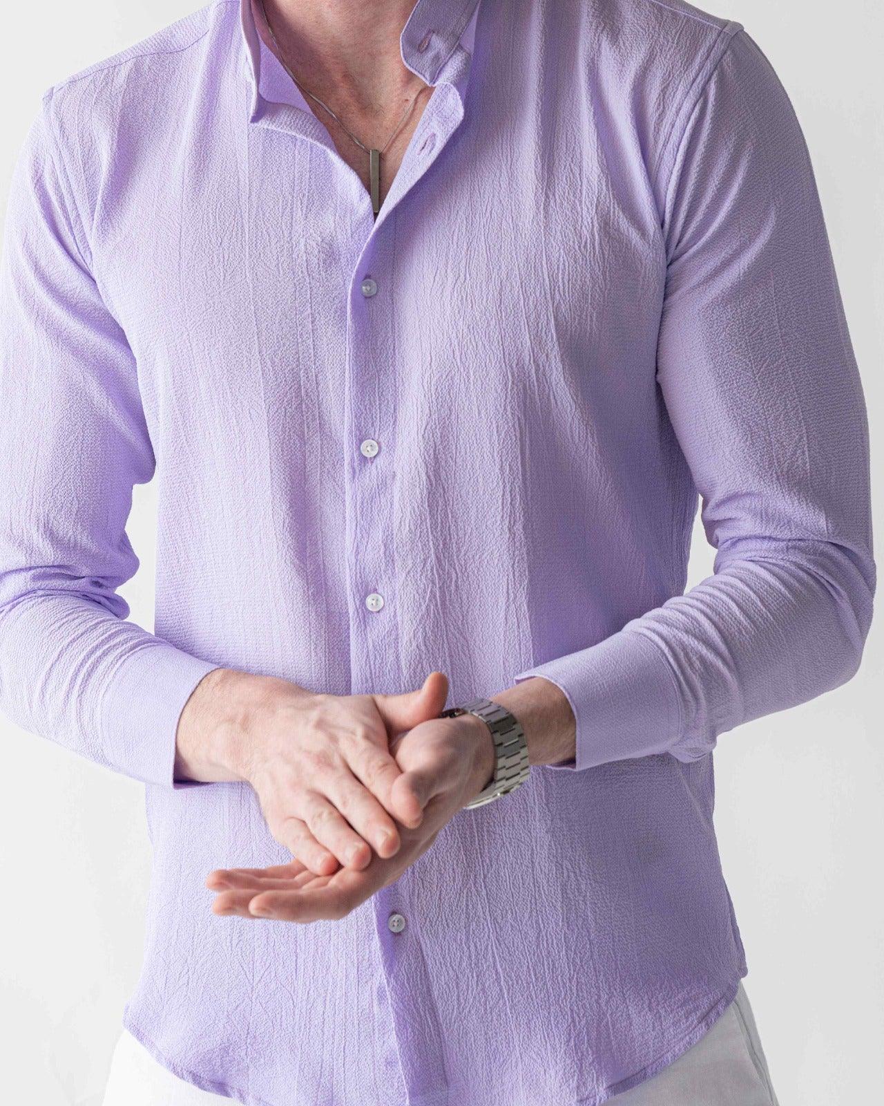 Ripple button up Lilac Shirt