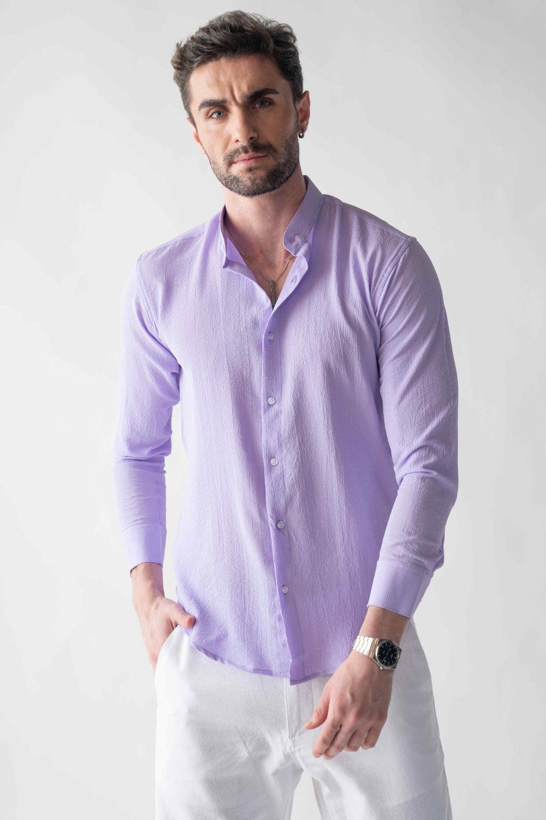 Ripple button up Lilac Shirt