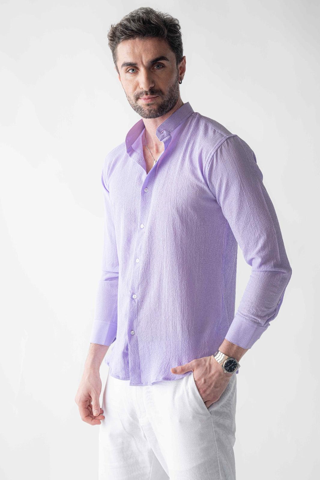 Ripple button up Lilac Shirt