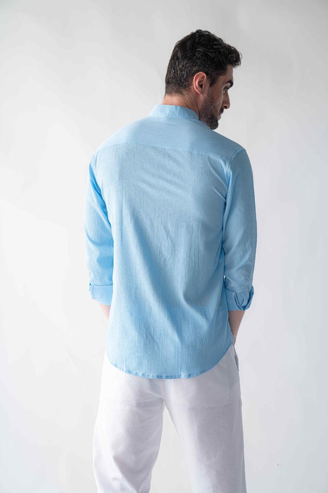 Ripple button up Ocean blue Shirt