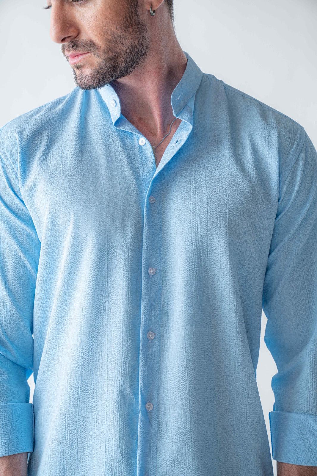 Ripple button up Ocean blue Shirt