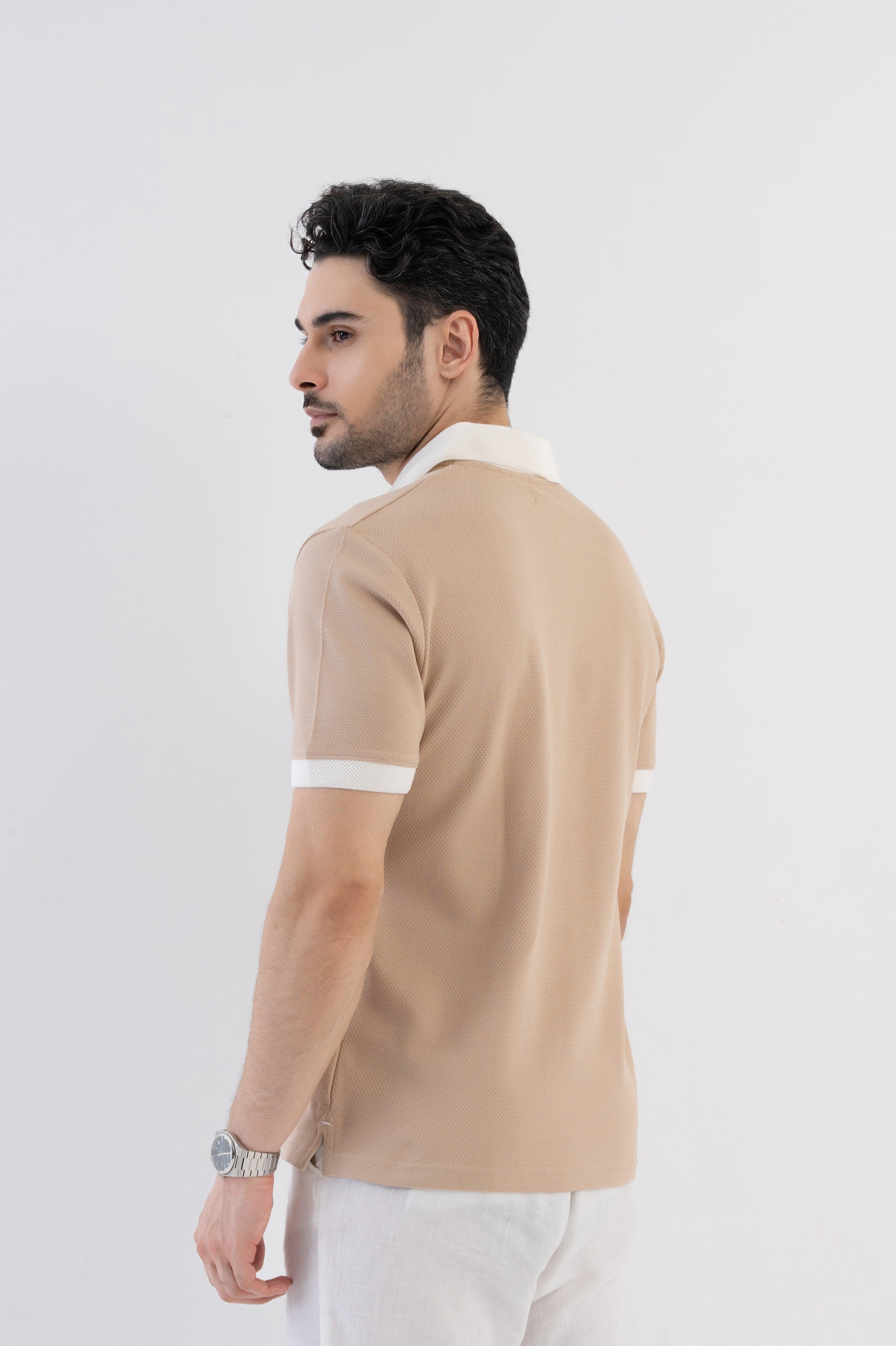 Textured Harmony Polo In Mocha