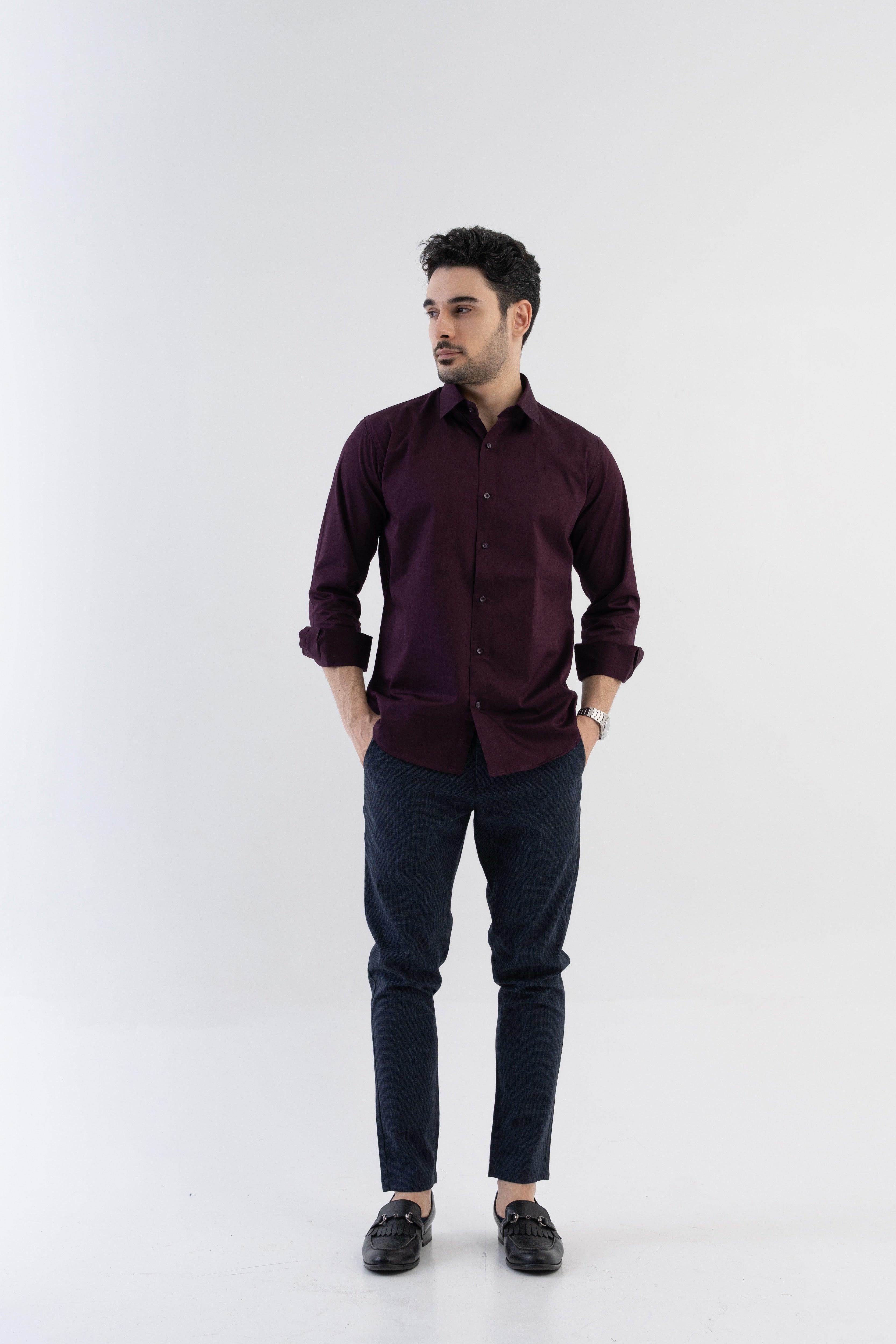 Solid Giza Satin Dark Wine