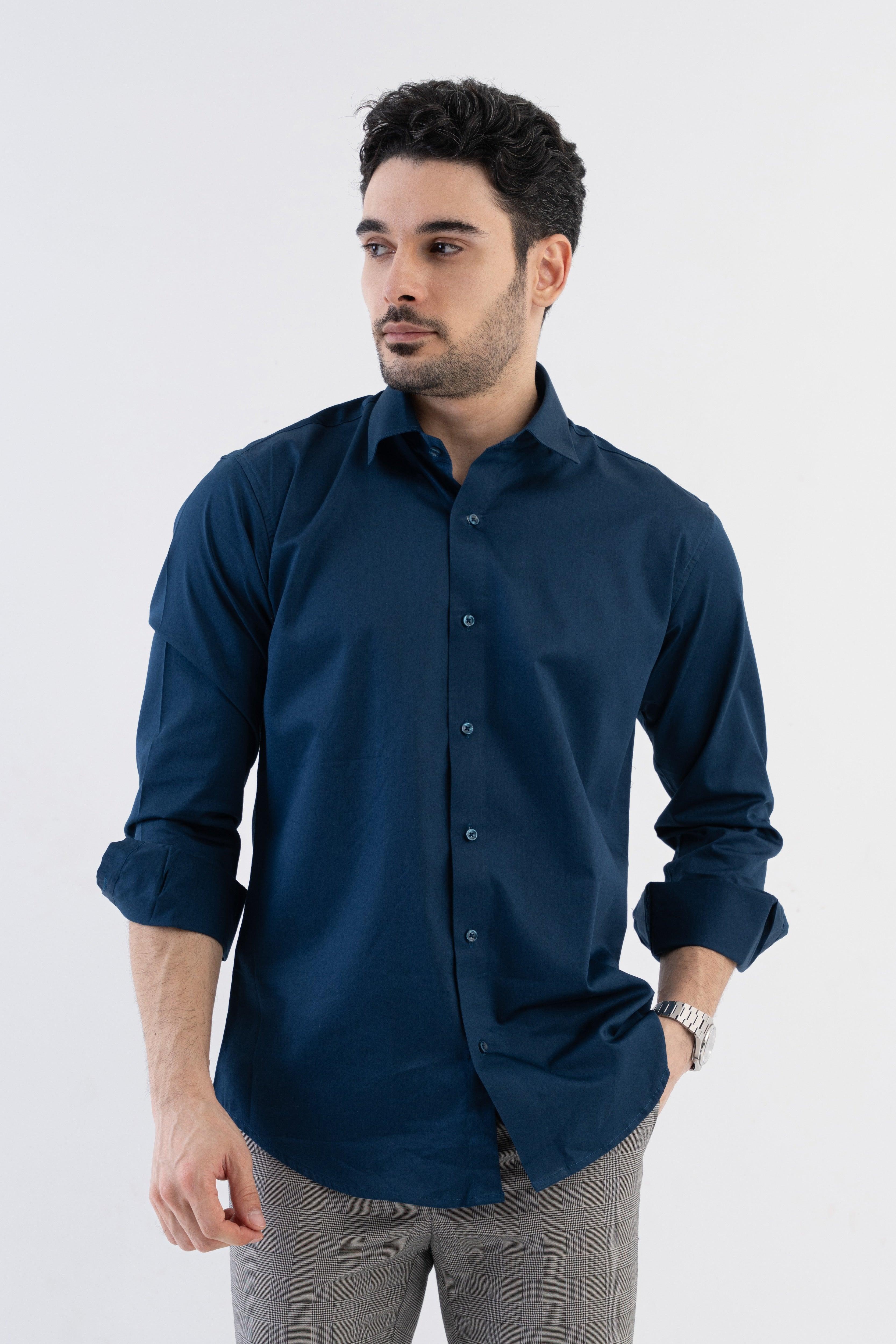 Solid Giza Satin Midnight Navy