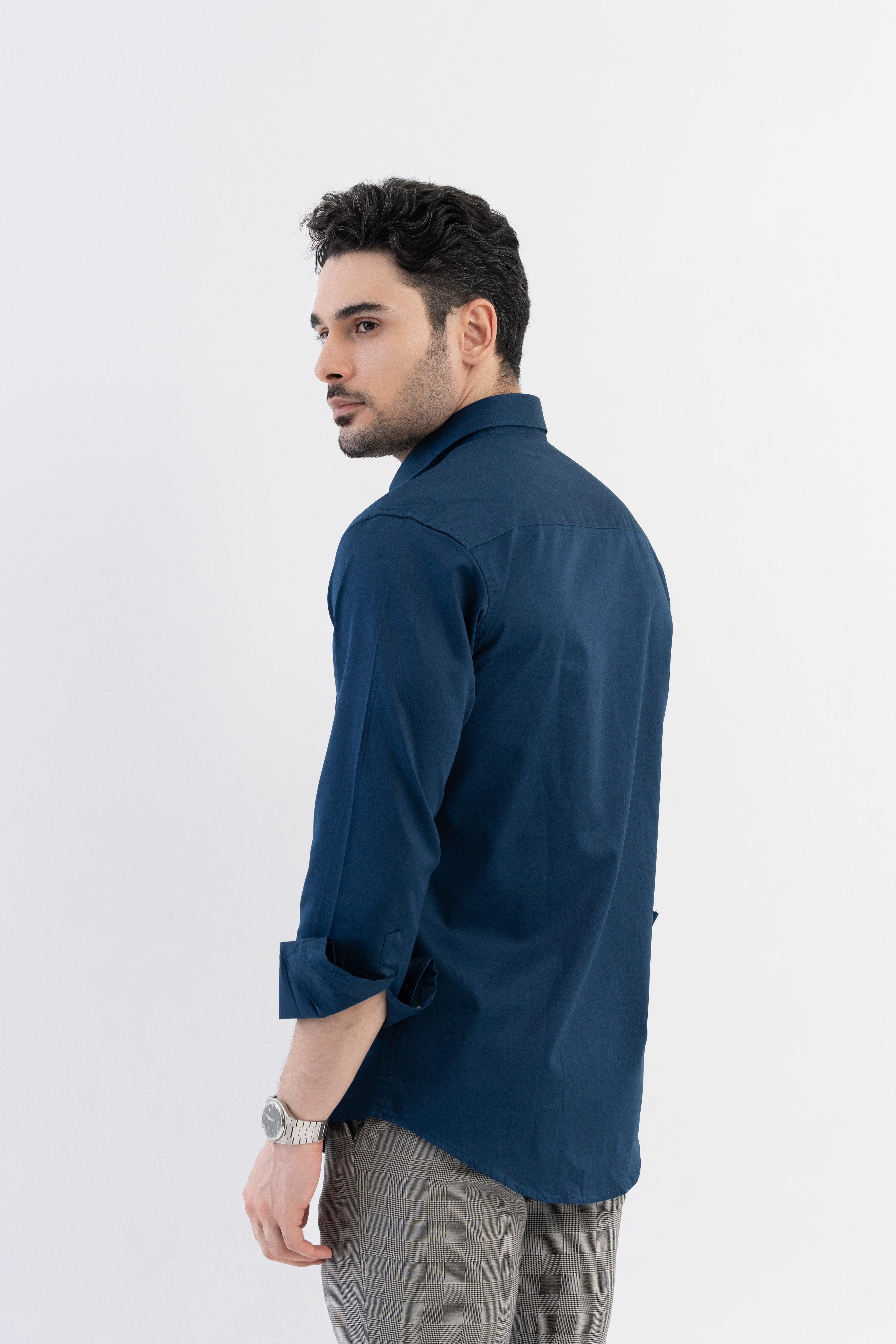 Solid Giza Satin Midnight Navy