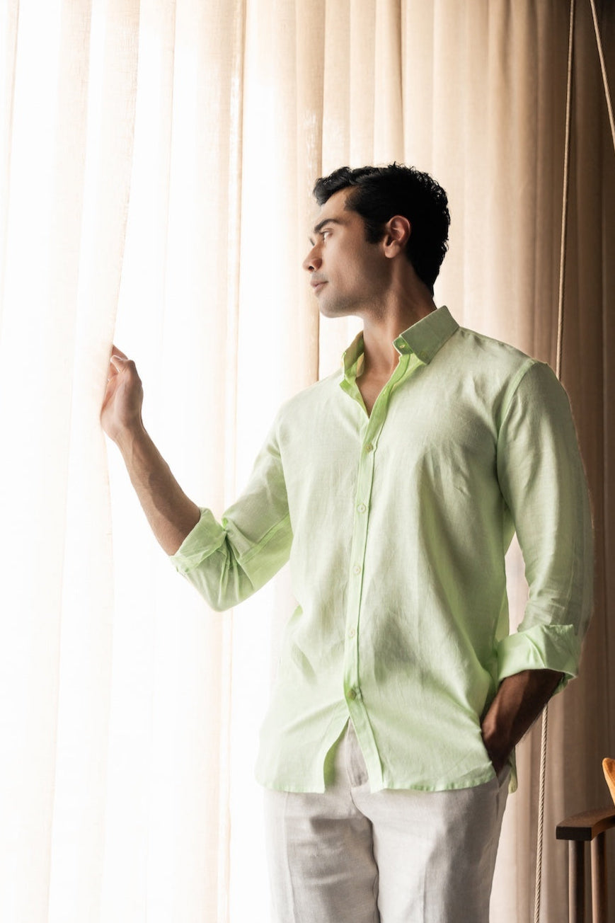100% Linen Soft Touch Frosty Peppermint