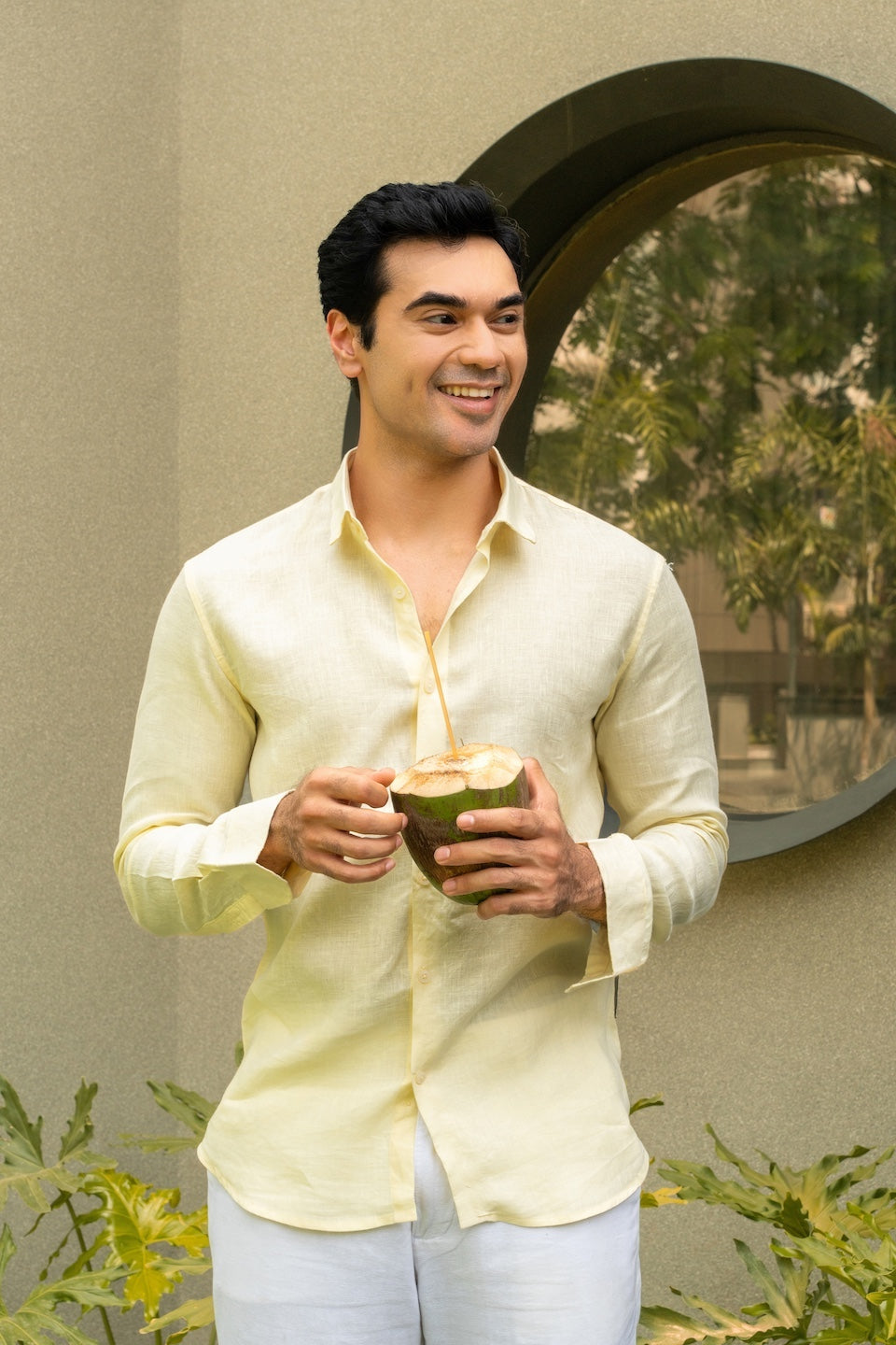 100% Linen Soft Touch Shirt in Butter Crème