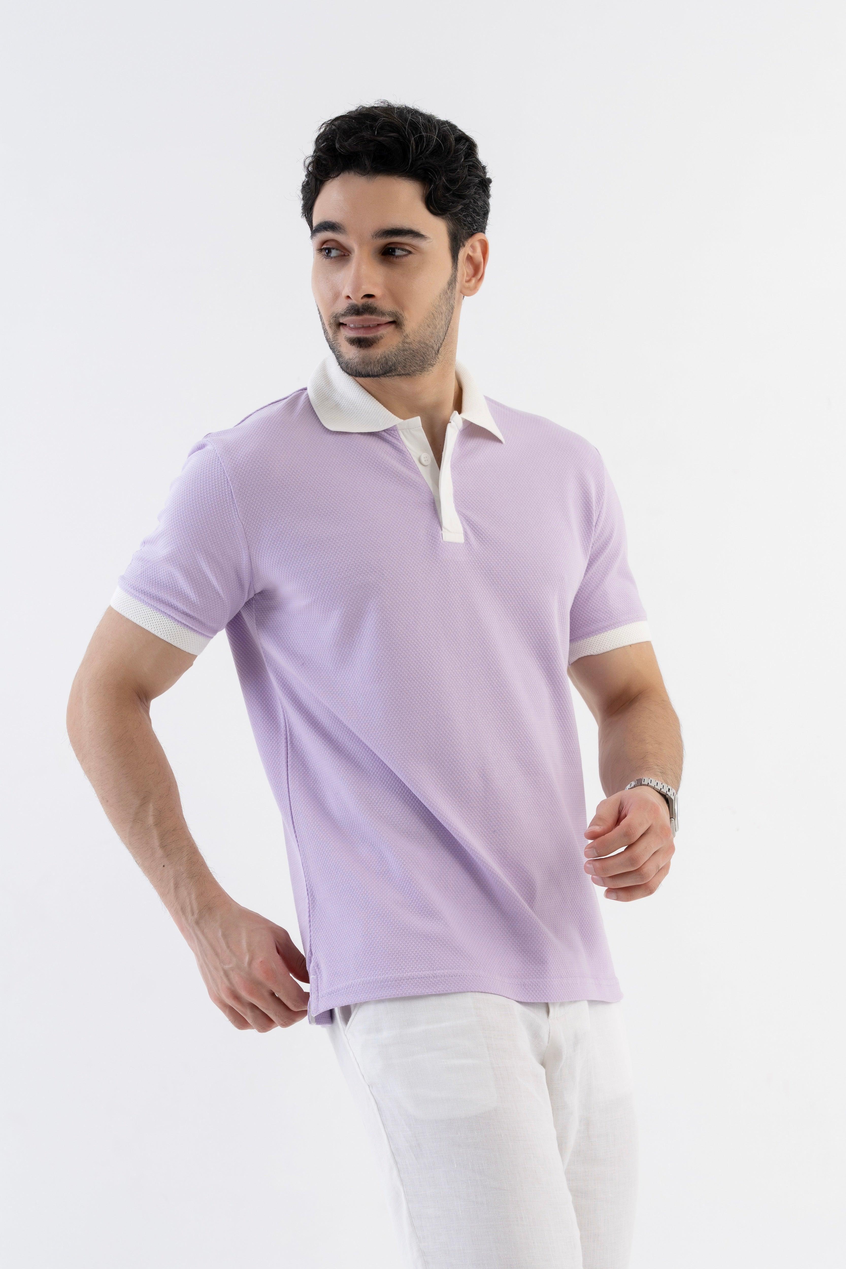 Textured Harmony Polo In Lilac