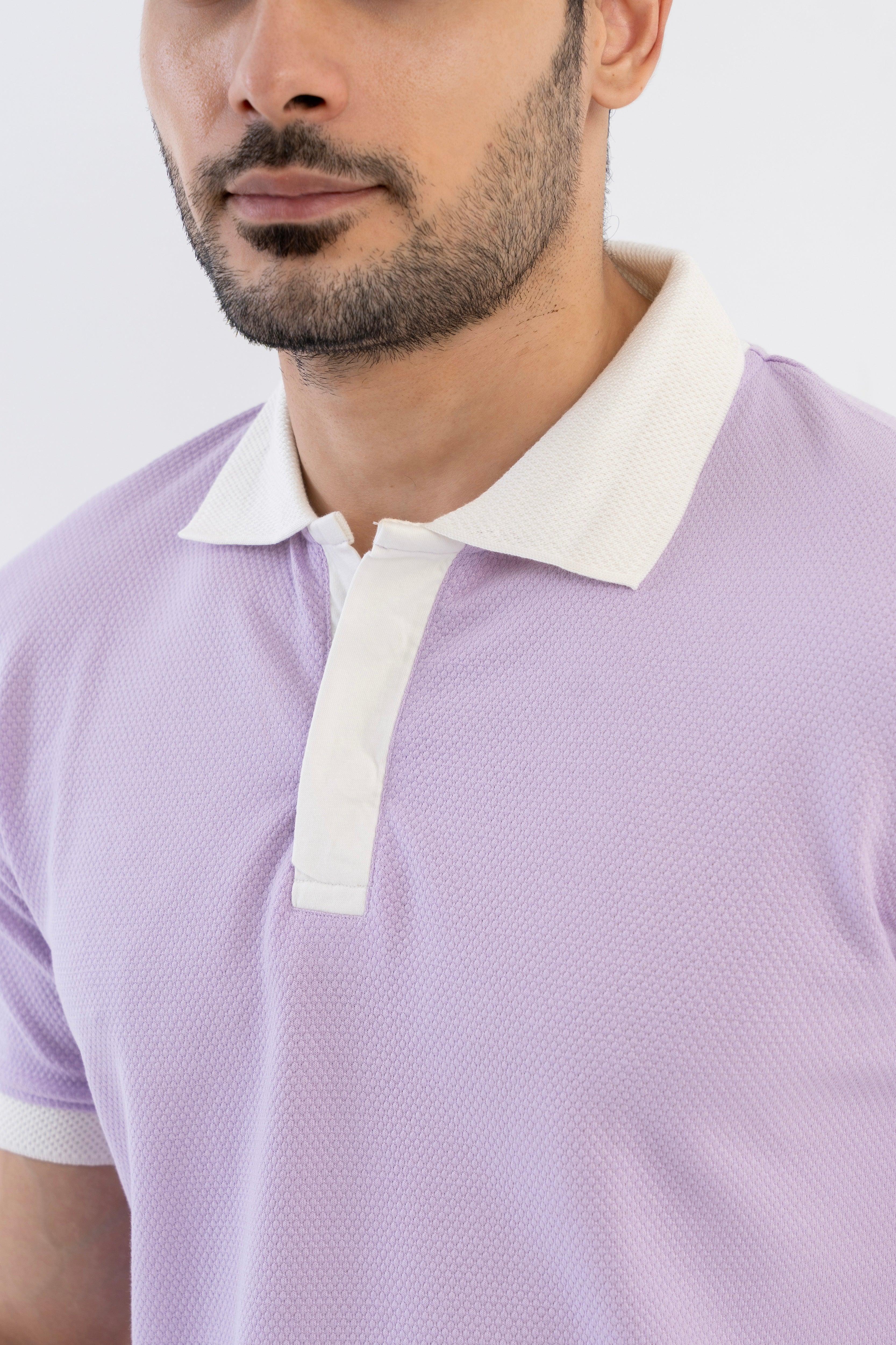 Textured Harmony Polo In Lilac