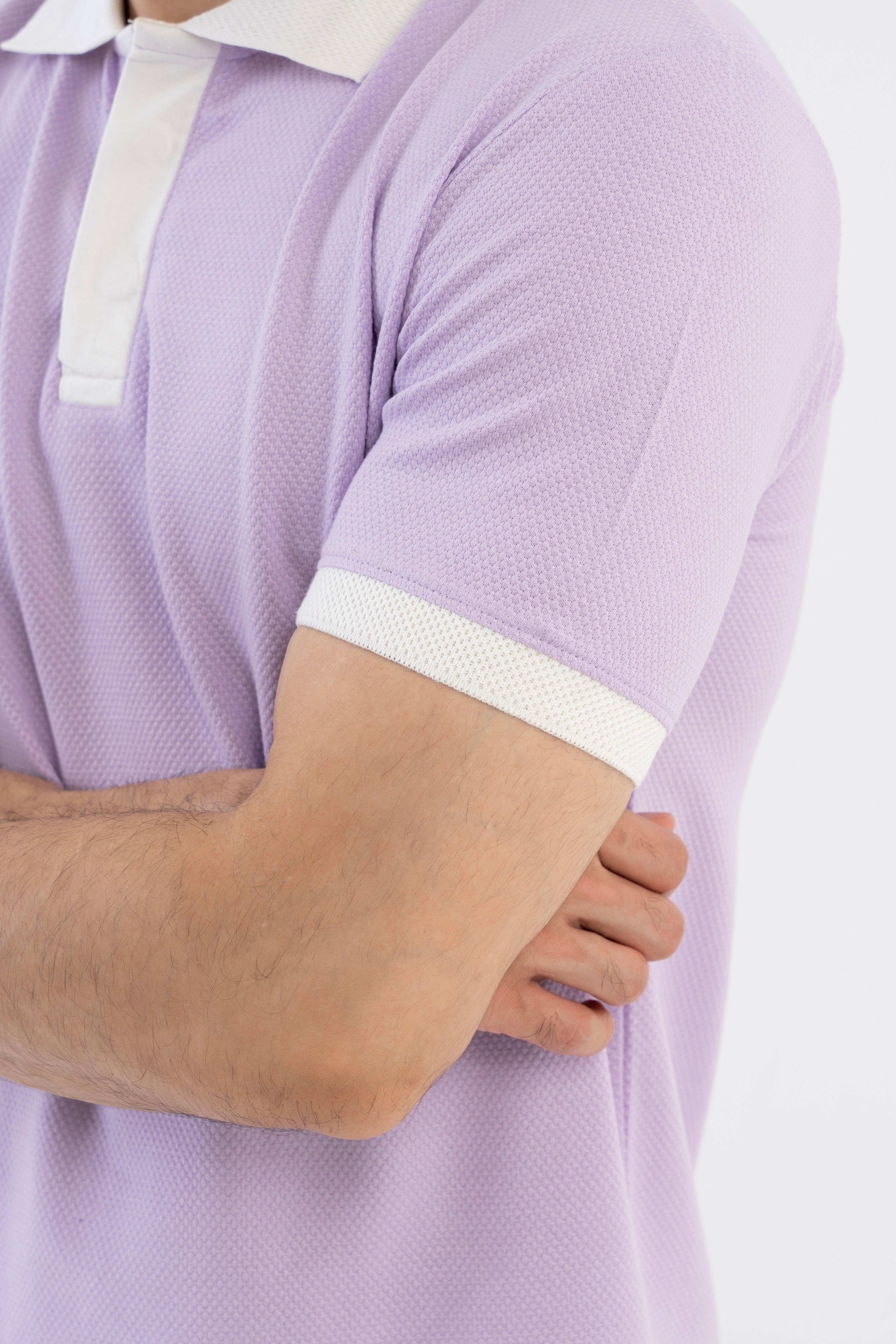 Textured Harmony Polo In Lilac