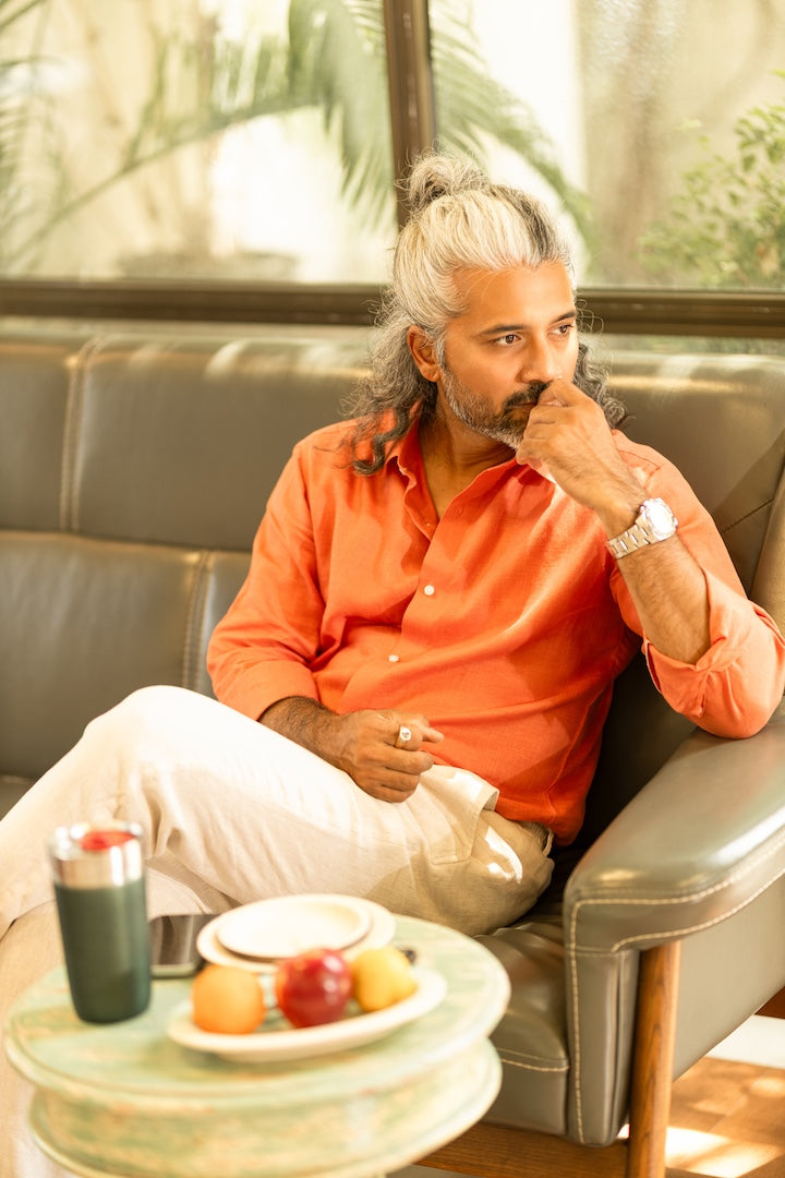 100% Linen Soft Touch Tangerine Shirt