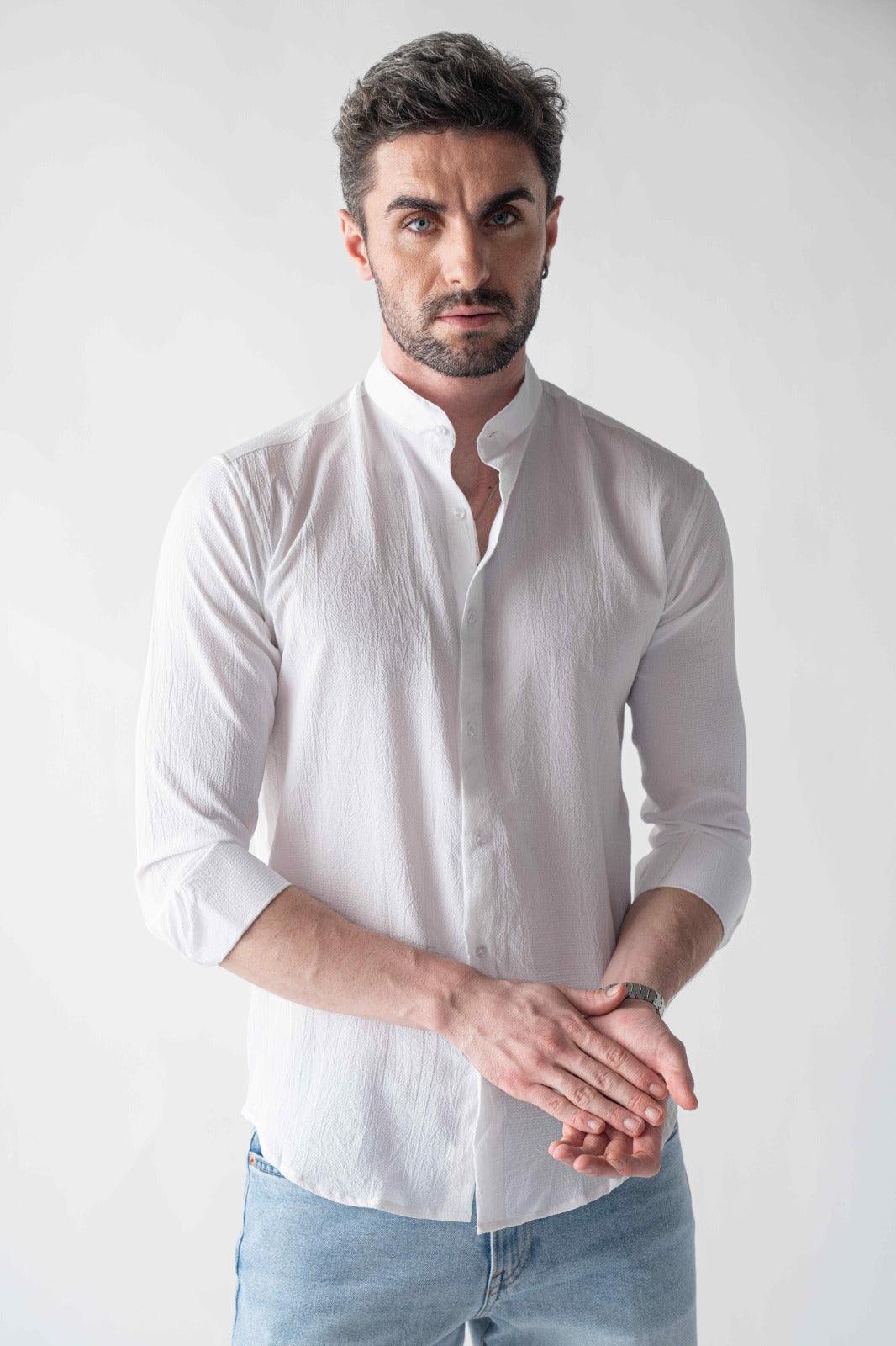 Ripple button up Crisp white Shirt